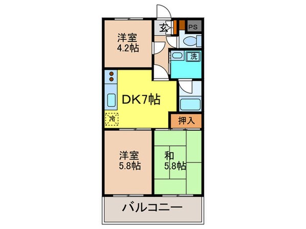 協栄箕面第２ハイツの物件間取画像